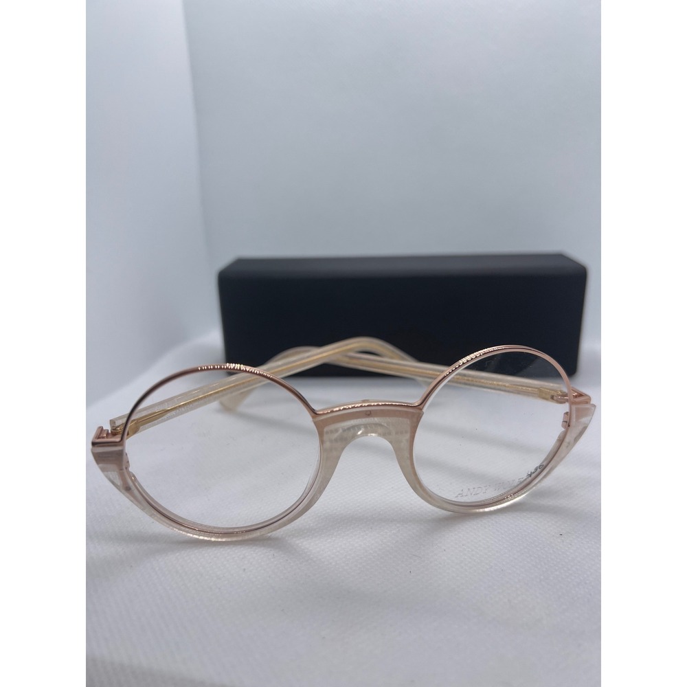 Andy Wolf 5041 Rose Gold‎ Round Eyeglasses Frames Designer Glasses